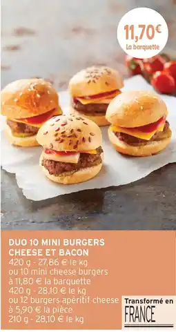 Intermarché Duo 10 mini burgers cheese et bacon offre