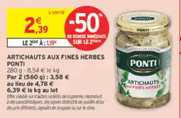 Intermarché Contact PONTI Artichauts aux fines herbes offre