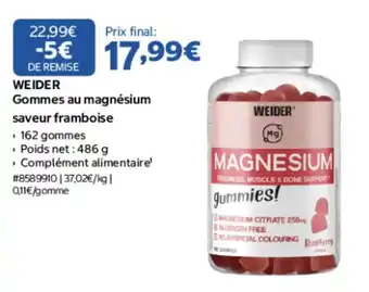 Costco WEIDER Gommes au magnésium offre