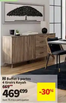 Conforama Keyah Buffet 3 portes 4 tiroirs offre