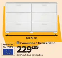 Conforama Olmo Commode 6 tiroirs offre