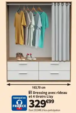 Conforama Lizy Dressing avec rideau et 4 tiroirs offre