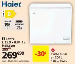 Conforama Haier Coffre offre