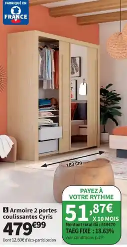 Conforama Armoire 2 portes coulissantes offre