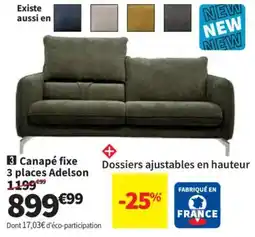 Conforama Adelson Canapé fixe 3 places offre