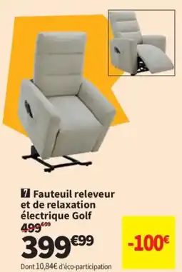 Conforama Golf Fauteuil releveur et de relaxation électrique offre