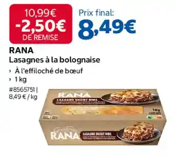 Costco RANA Lasagnes à la bolognaise offre