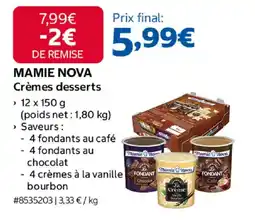 Costco MAMIE NOVA Crèmes desserts offre