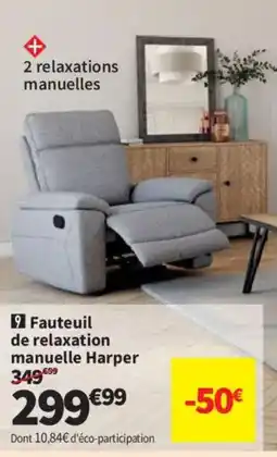 Conforama Harper Fauteuil de relaxation manuelle offre