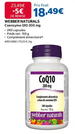 Costco WEBBER NATURALS Coenzyme Q10 200 mg offre
