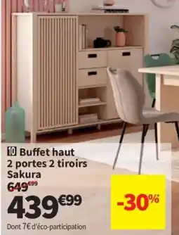 Conforama Sakura Buffet haut 2 portes 2 tiroirs offre