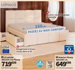Conforama LOMOCO Lit adulte 160x200 cm Plump offre