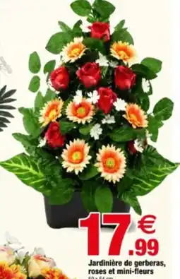 Bazarland Jardinière de gerberas, roses et mini-fleurs offre