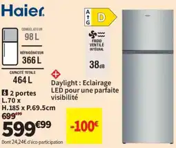 Conforama Haier 2 portes offre