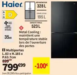 Conforama Haier multiportes offre