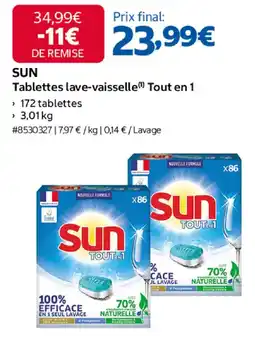 Costco SUN Tablettes lave-vaisselle Tout en 1 offre