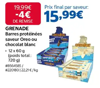 GRENADE Barres protéinées