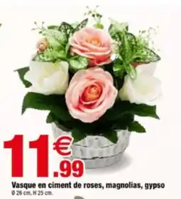 Bazarland Vasque en ciment de roses, magnolias, gypso offre