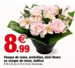 Bazarland Vasque de roses, orchidées, mini-fleurs ou vasque de roses, dahlias offre