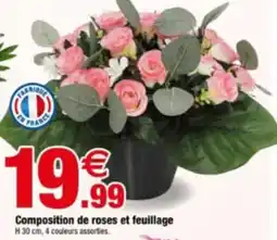 Bazarland Composition de roses et feuillage offre