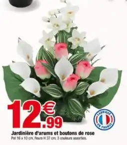 Bazarland Jardinière d'arums et boutons de rose offre