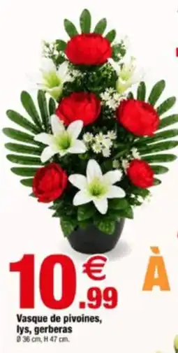 Bazarland Vasque de pivoines, lys, gerberas offre