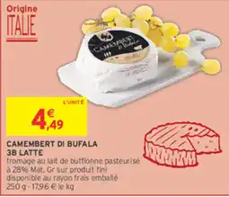 Intermarché Contact CAMEMBERT DI BUFALA 3B LATTE offre