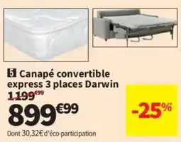 Conforama Darwin Canapé convertible express 3 places offre