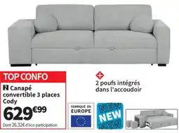 Conforama Cody Canapé convertible 3 places offre