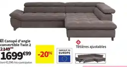 Conforama Canapé d'angle convertible Twin 2 offre