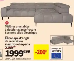 Conforama Imperia Canapé d'angle de relaxation électrique offre