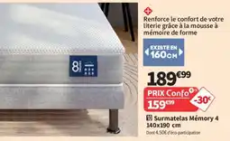 Conforama Surmatelas Mémoire 4 offre