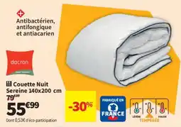 Conforama dacron Couette Nuit Sereine offre