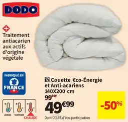 Conforama DODO Couette Eco-Énergie offre
