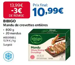 Costco BIBIGO Mandu de crevettes entières offre