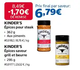 Costco KINDER'S Épices pour steak offre