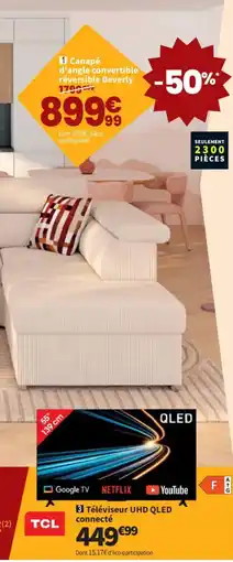 Conforama Beverly Canapé convertible réversible offre