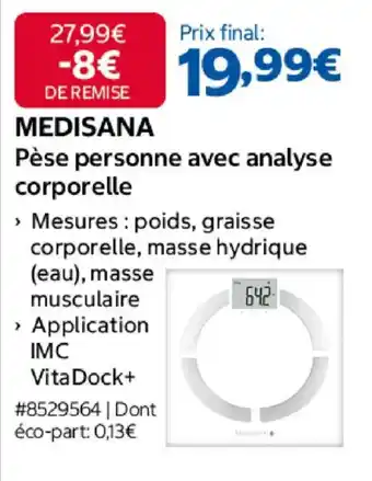MEDISANA Pèse personne avec analyse corporelle