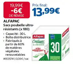 Costco ALFAPAC Sacs poubelle ultra-résistants offre