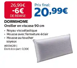 Costco DORMIHOME Oreiller en viscose 90 cm offre