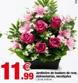 Bazarland Jardinière de boutons de rose, alstroemerias, eucalyptus offre