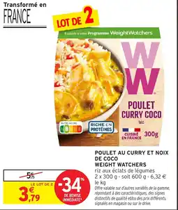 Intermarché Weight Watchers Poulet Curry Coco offre