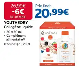 Costco YOUTHEORY Collagène liquide offre