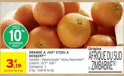 Intermarché Orange a jus et/ou a dessert offre