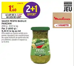 Intermarché Panzani Sauce pesto basilic offre