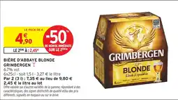 Intermarché GRIMBERGEN BIÈRE D'ABBAYE BLONDE offre