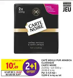 Intermarché CARTE NOIRE CAFÉ MOULU PUR ARABICA CLASSIQUE offre