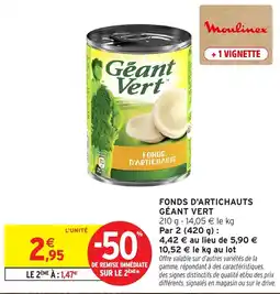 Intermarché Géant Vert Fonds d'artichauts offre