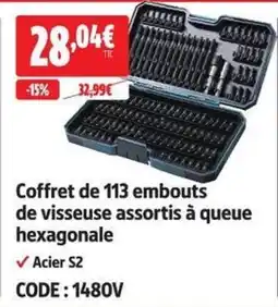 Screwfix Coffret de 113 embouts de visseuse assortis à queue hexagonale offre