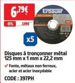 Screwfix Erbauer Disques à tronçonner métal offre